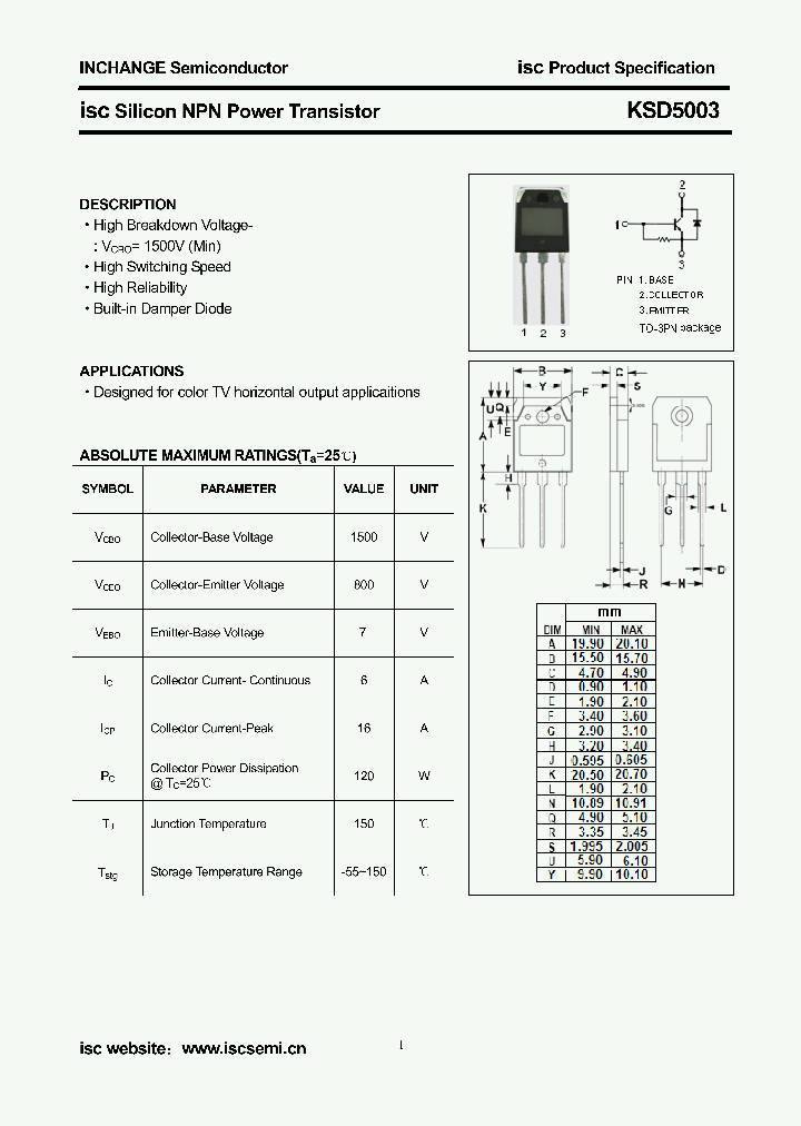 KSD5003_8642628.PDF Datasheet