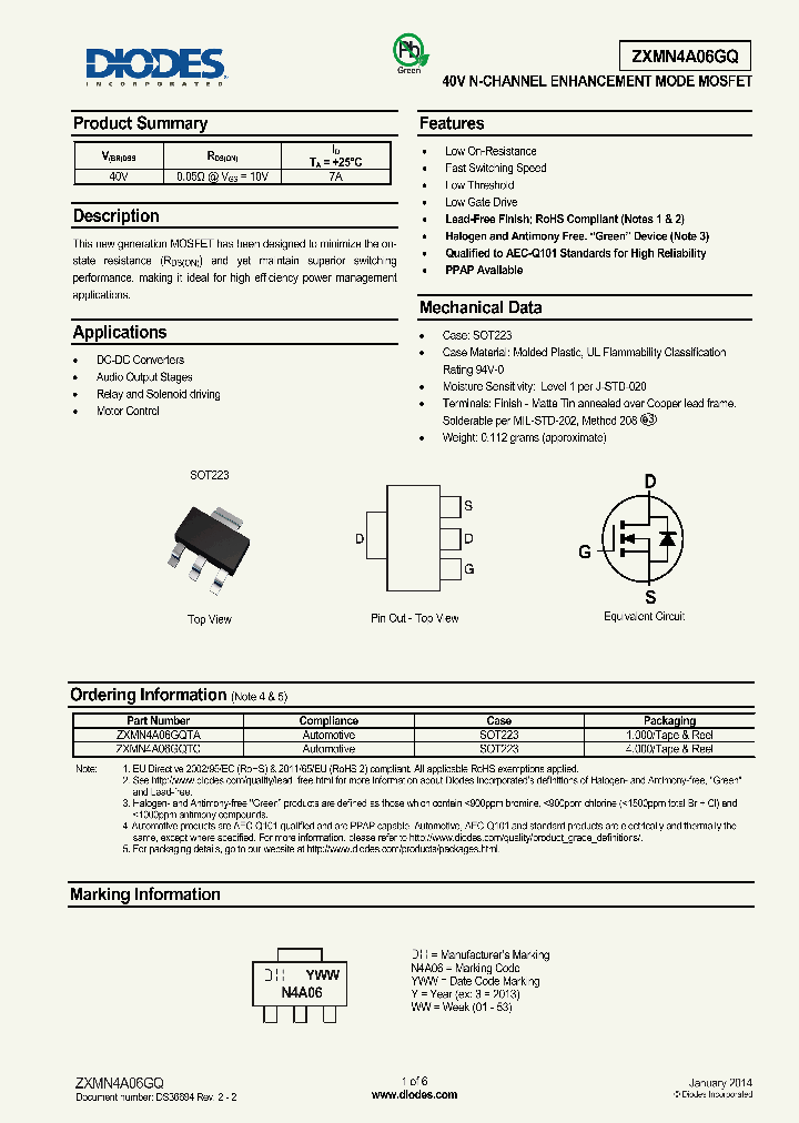 ZXMN4A06GQTC_8642934.PDF Datasheet