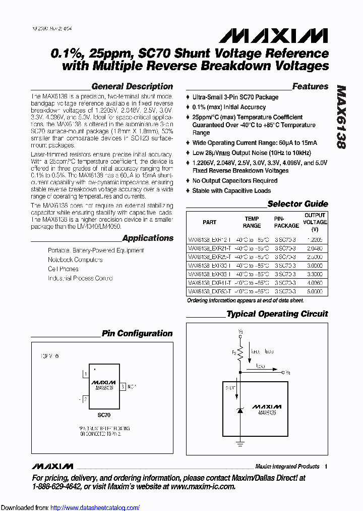 MAX6138AEXR30_8650528.PDF Datasheet