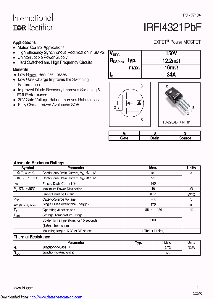 IRFI4321_8650447.PDF Datasheet