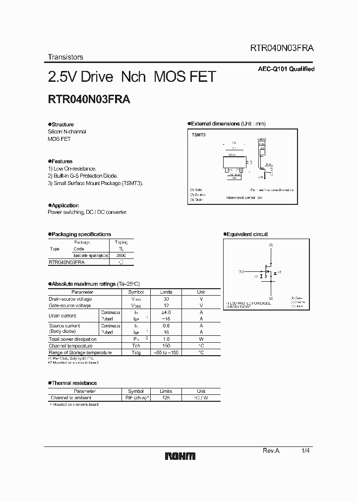 RTR040N03FRA_8683639.PDF Datasheet