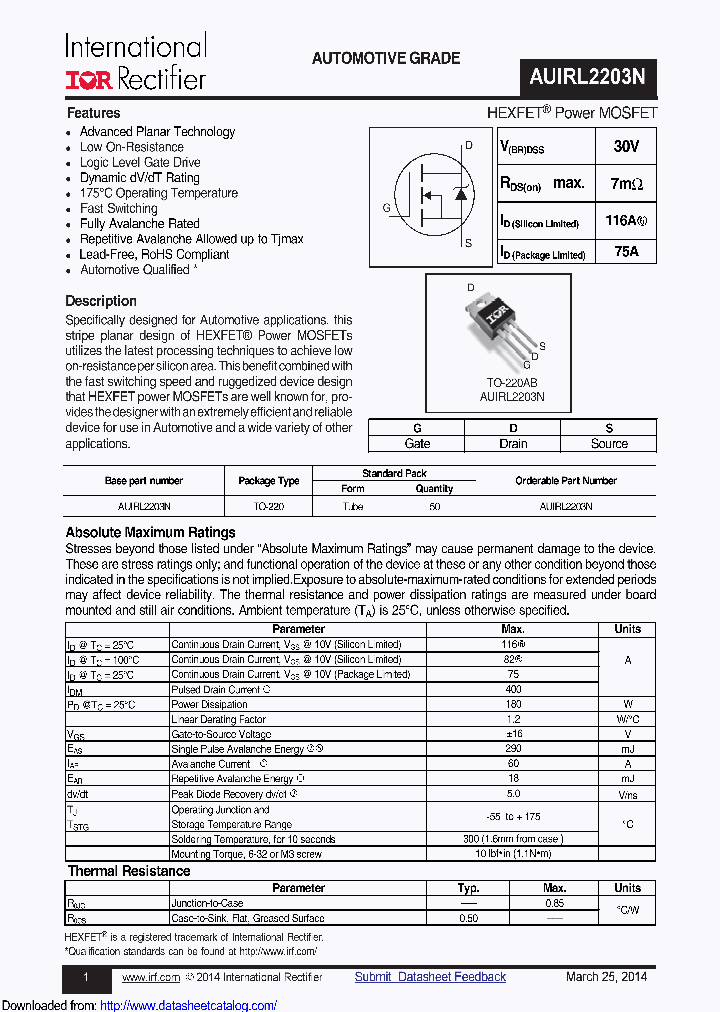 AUIRL2203N_8686557.PDF Datasheet