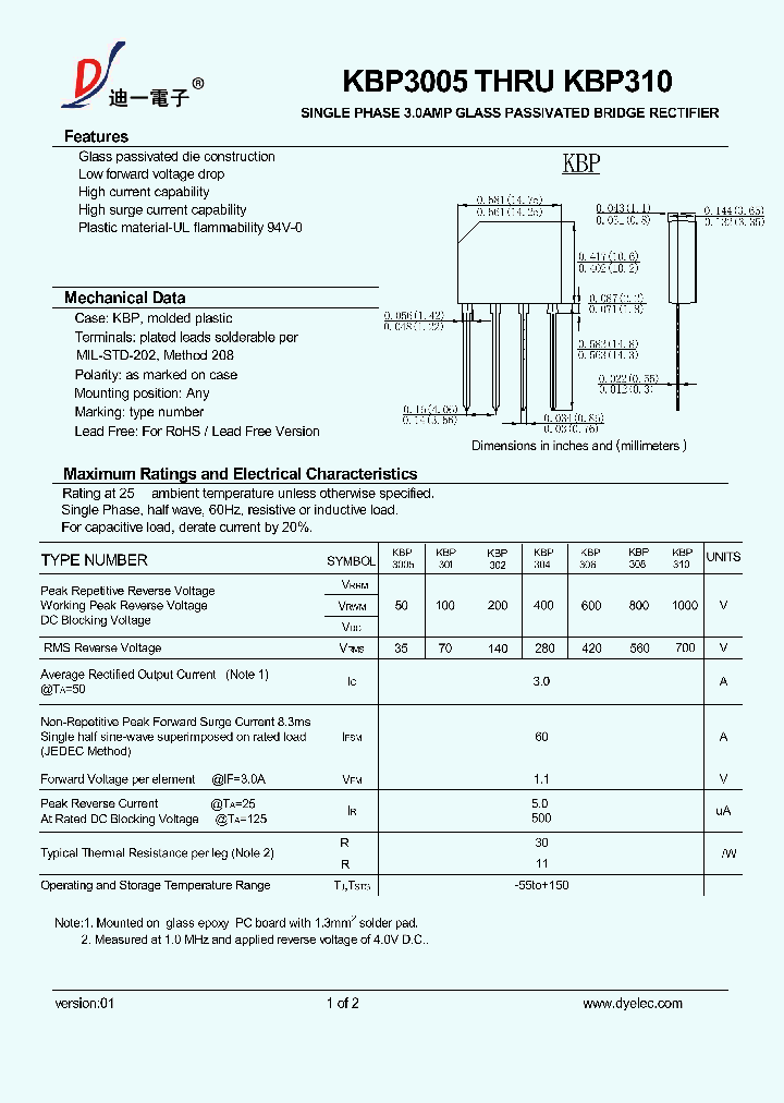 KBP310_8696638.PDF Datasheet