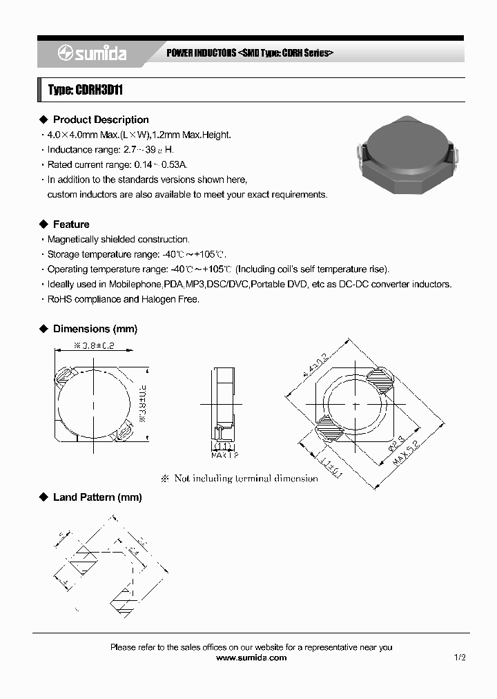 CDRH3D11NP-100NC_8696976.PDF Datasheet