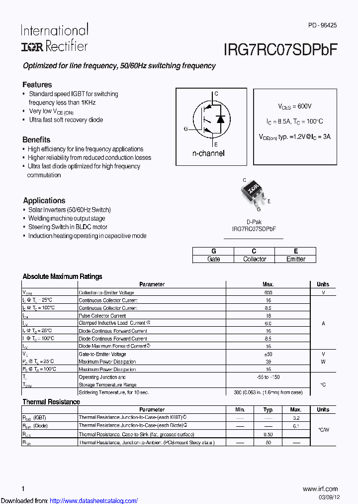 IRG7RC07SDPBF_8718501.PDF Datasheet