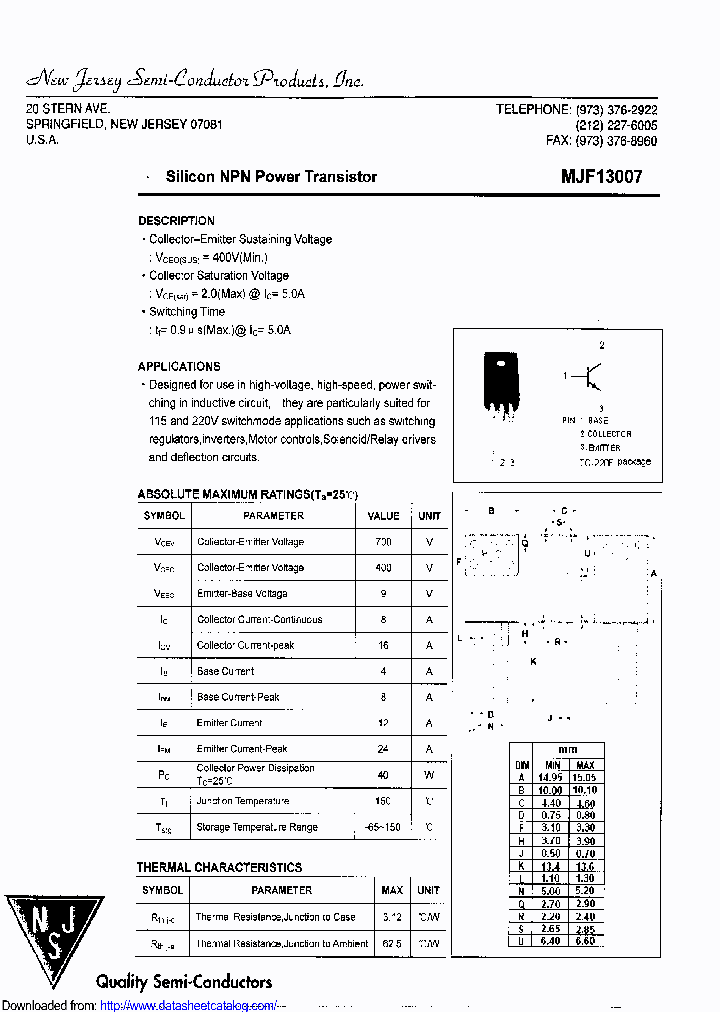 MJF13007_8718749.PDF Datasheet