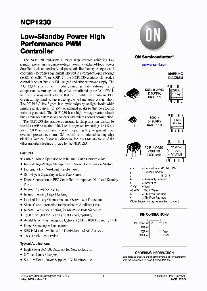 NCP1230D165R2G_8720336.PDF Datasheet