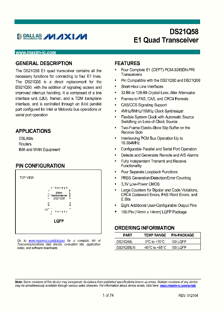 DS21Q58LN_8721221.PDF Datasheet