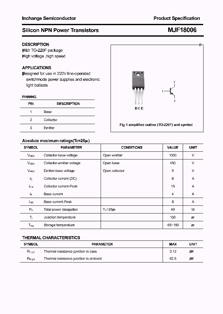 MJF18006_8722385.PDF Datasheet