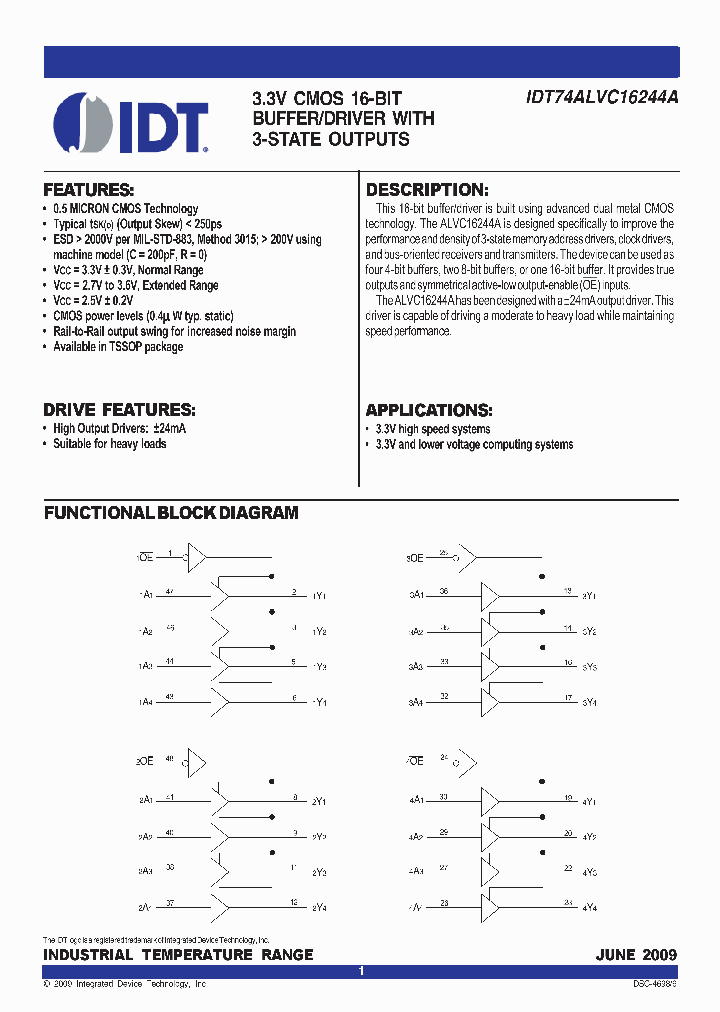 IDT74ALVC16244A_8725746.PDF Datasheet