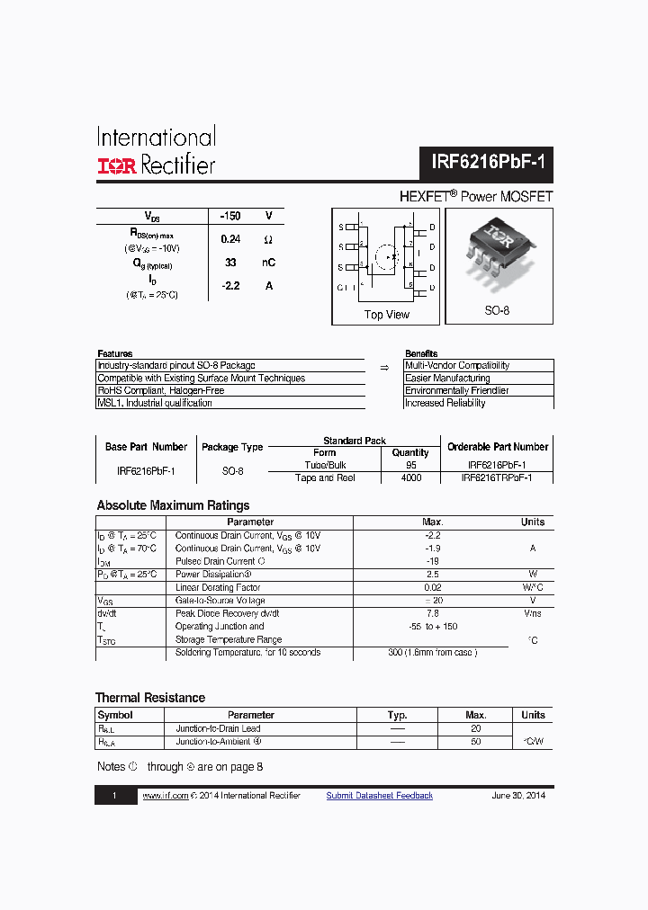 IRF6216PBF-1_8750541.PDF Datasheet