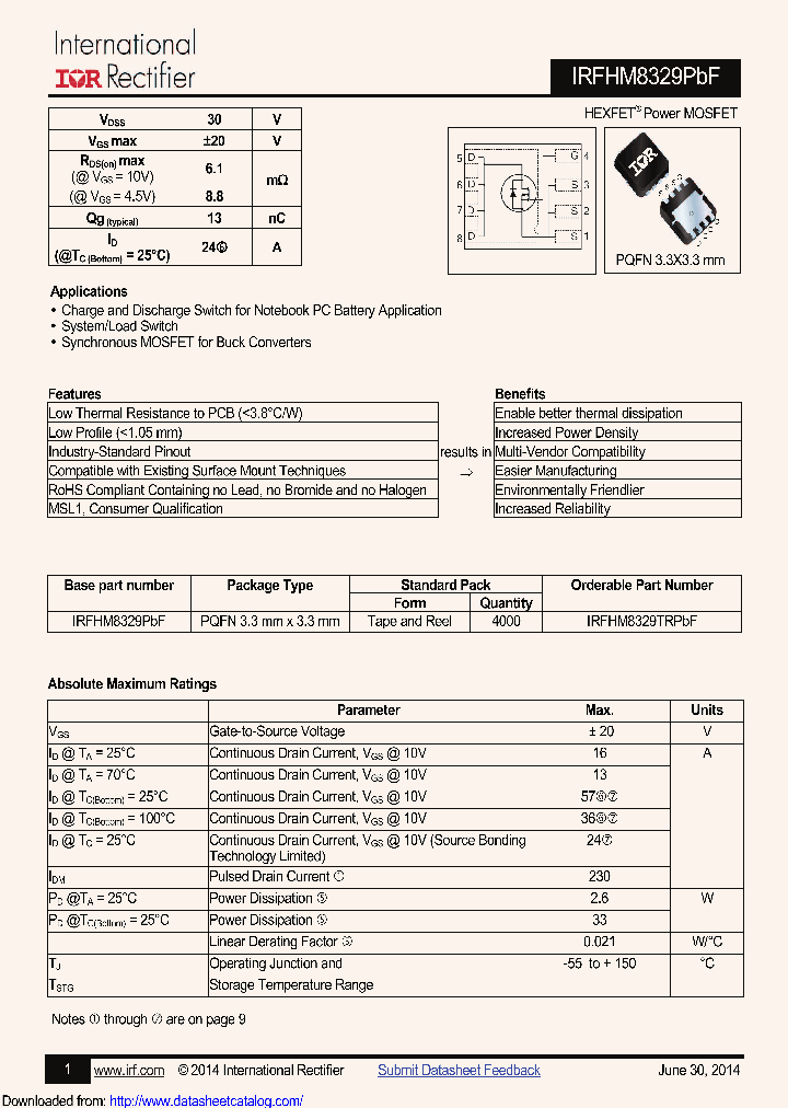 IRFHM8329TRPBF_8754343.PDF Datasheet