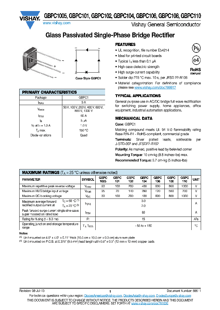 GBPC110-E451_8758626.PDF Datasheet