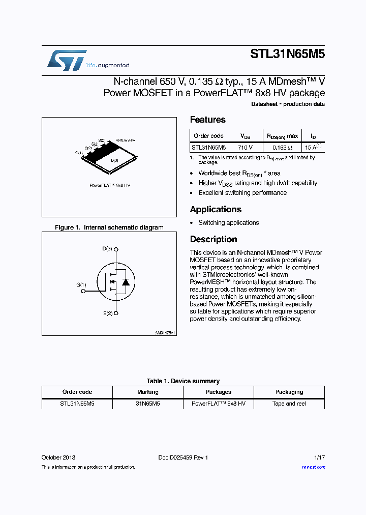 STL31N65M5_8761706.PDF Datasheet