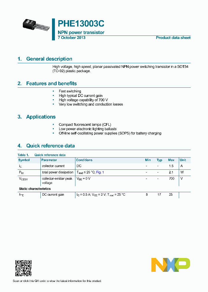 PHE13003C-15_8788533.PDF Datasheet