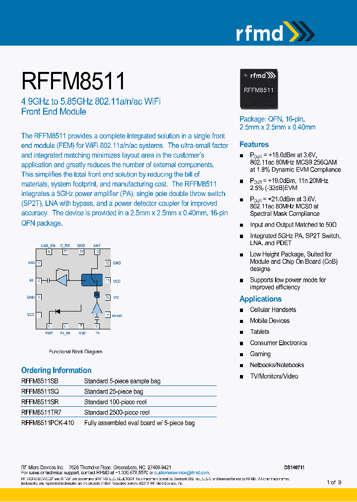 RFFM8511_8800645.PDF Datasheet