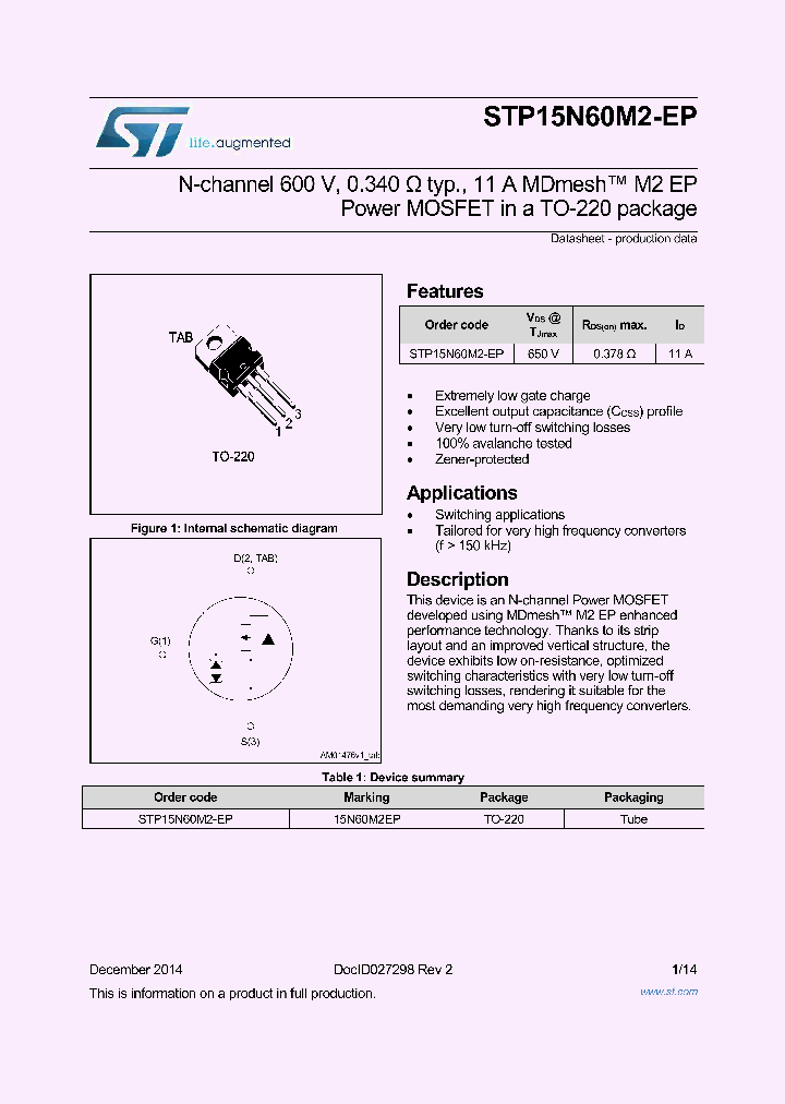 STP15N60M2-EP_8803341.PDF Datasheet