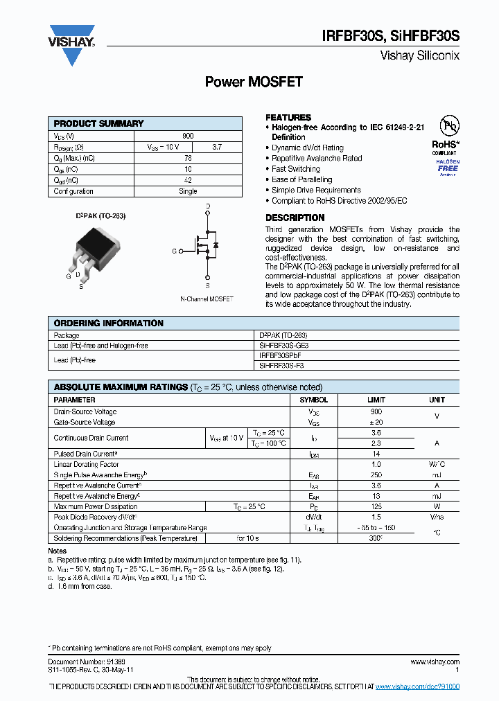 IRFBF30S_8805520.PDF Datasheet