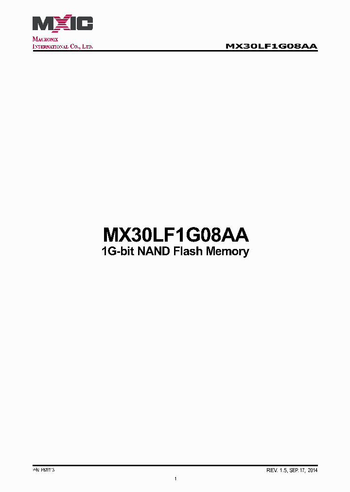MX30LF1G08AA-XKI_8809617.PDF Datasheet
