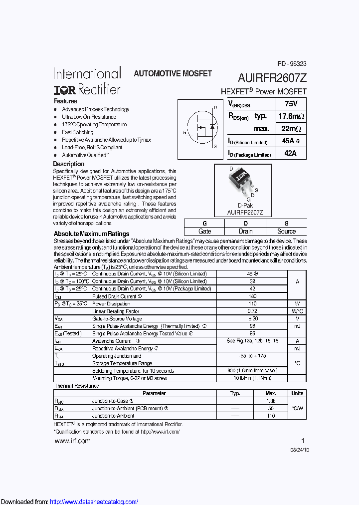 AUIRFR2607Z_8835529.PDF Datasheet