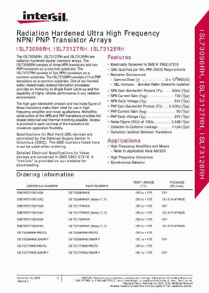 ISL73128RHXSAMPLE_8834707.PDF Datasheet