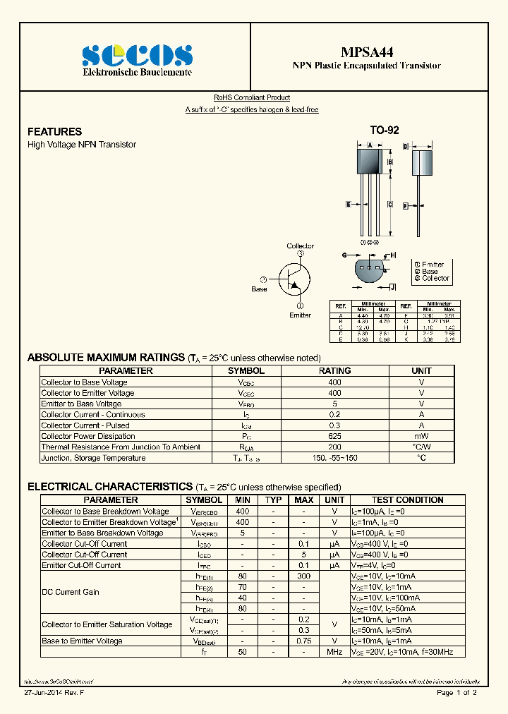 MPSA44_8843450.PDF Datasheet