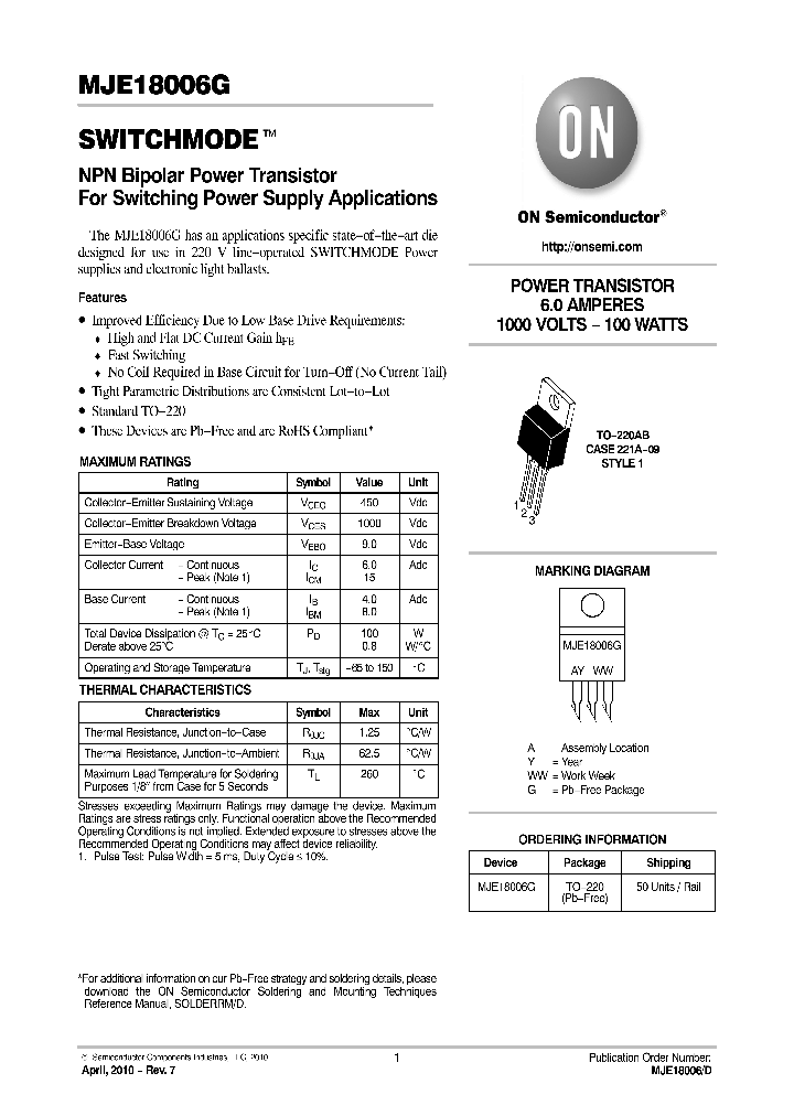 MJE18006G_8843517.PDF Datasheet