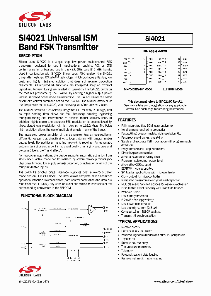 SI4021_8851480.PDF Datasheet