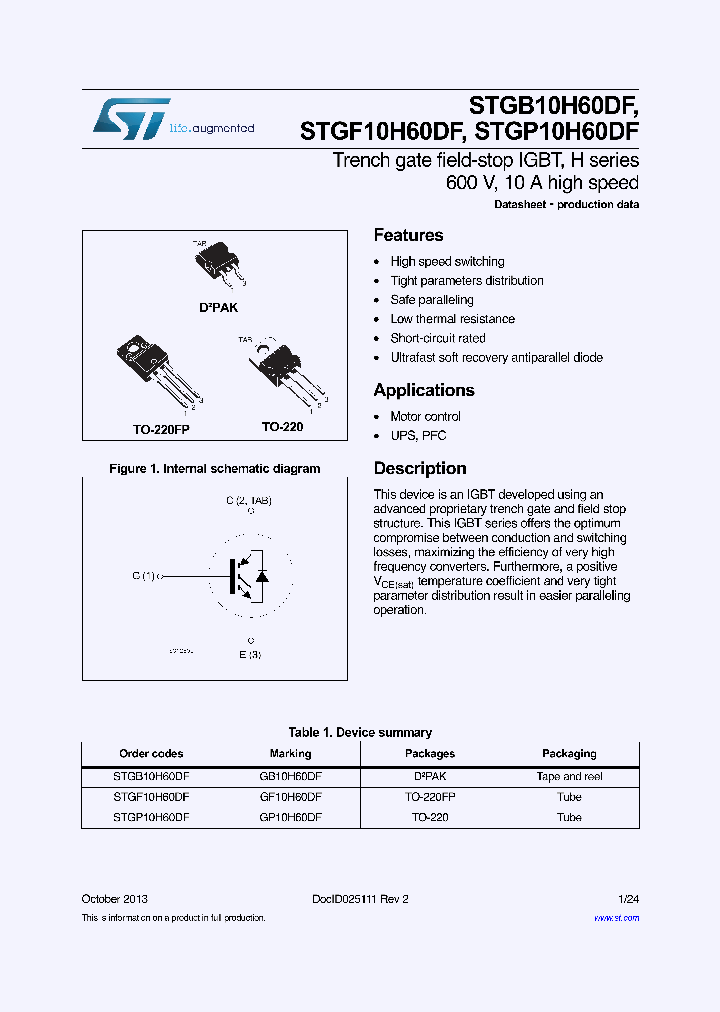 STGP10H60DF_8856883.PDF Datasheet