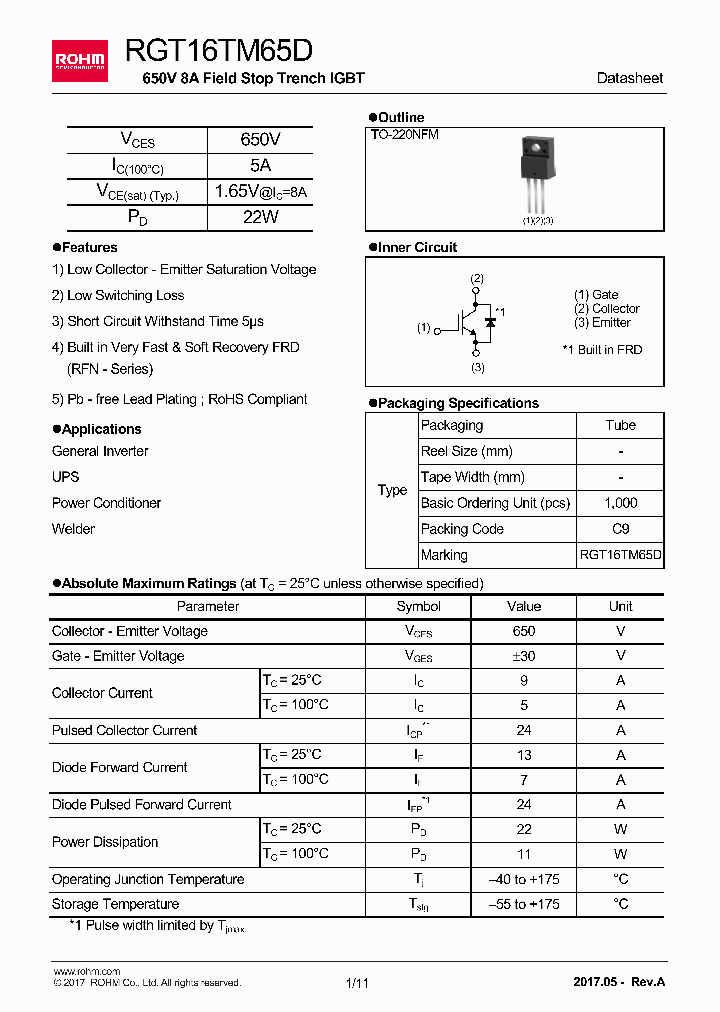 RGT16TM65D_8874239.PDF Datasheet