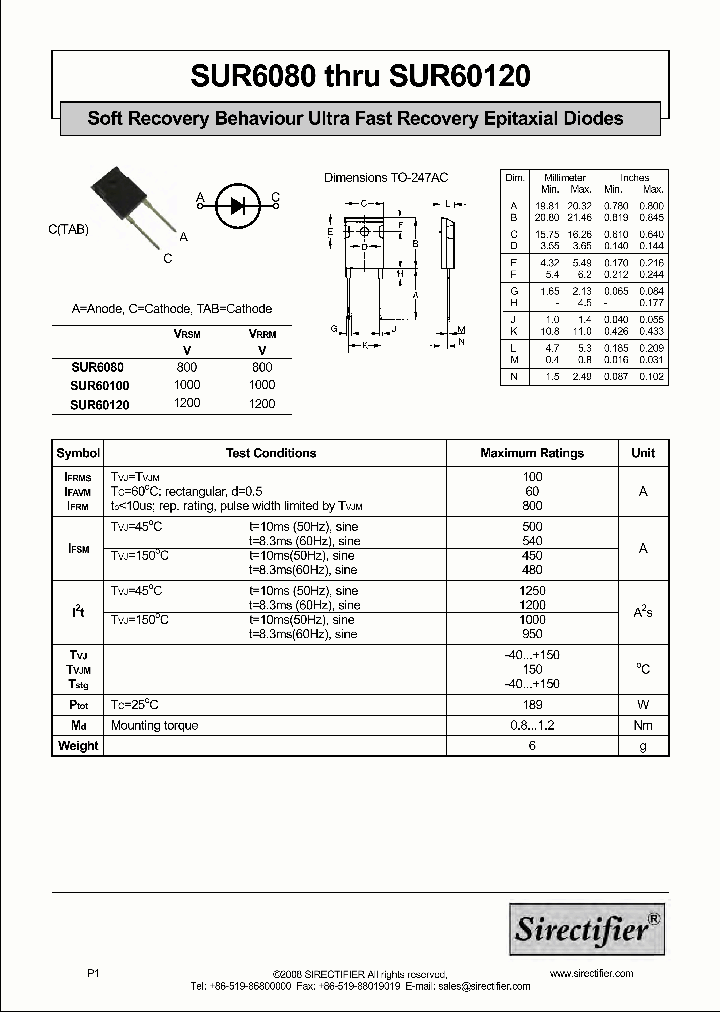 SUR60100_8874299.PDF Datasheet