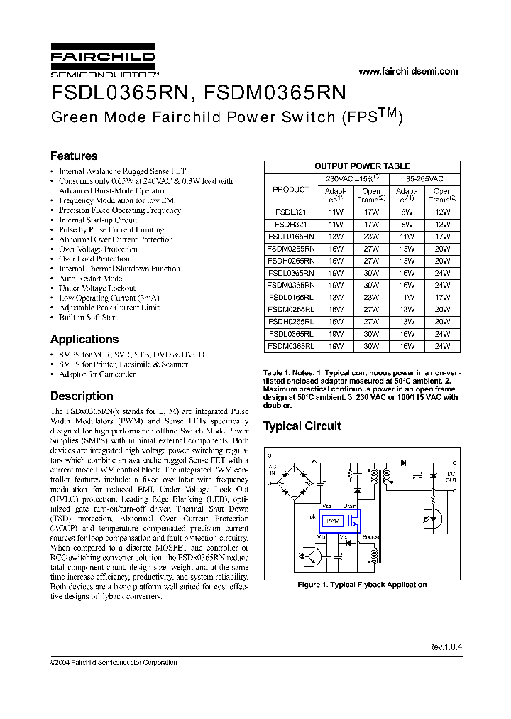 FSDM0365RL_8882392.PDF Datasheet