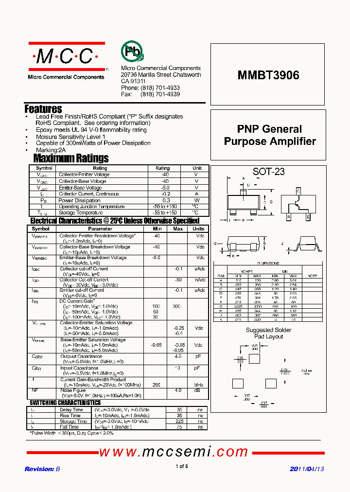 MMBT3906_8885267.PDF Datasheet