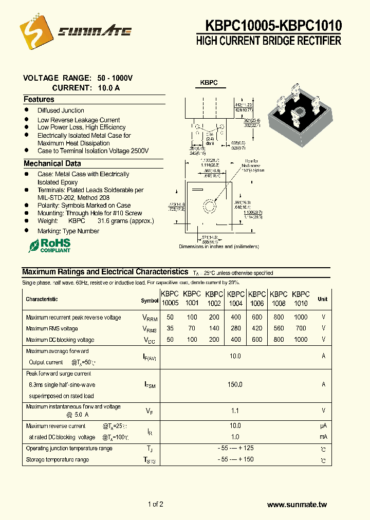 KBPC1001_8885941.PDF Datasheet