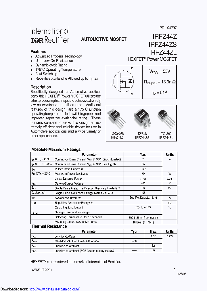 IRFZ44ZSTRR_8886231.PDF Datasheet