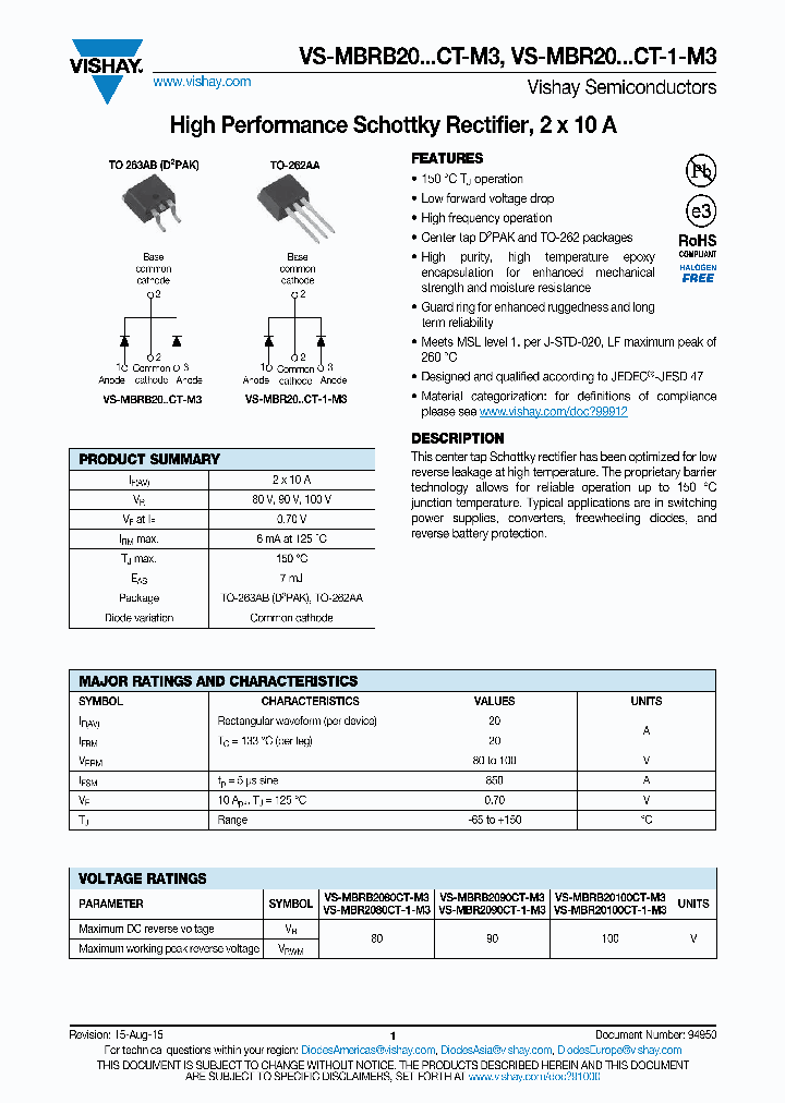 VS-MBR20100CT-1-M3_8892933.PDF Datasheet