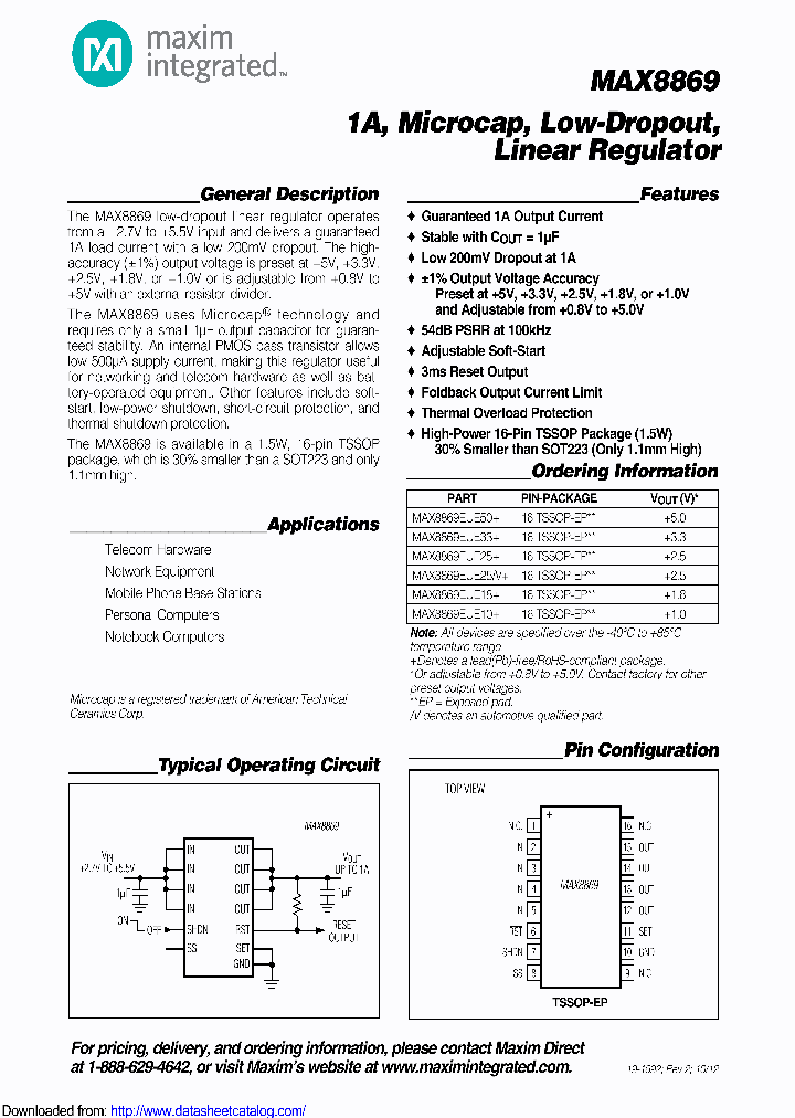 MAX8869EUE10T_8894527.PDF Datasheet