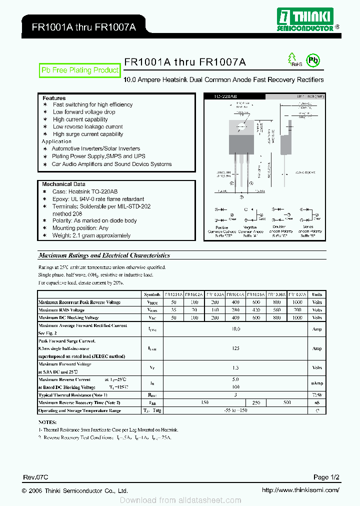 FR1001A_8896168.PDF Datasheet