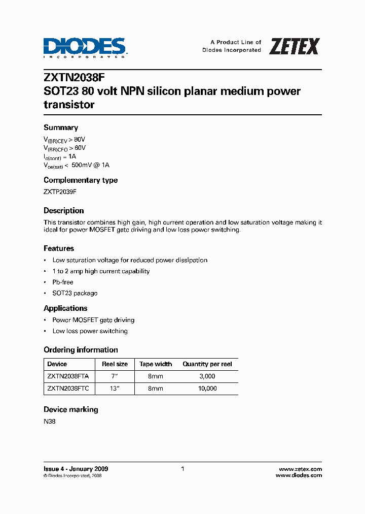 ZXTN2038F-15_8899303.PDF Datasheet