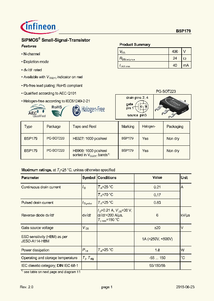 BSP179H6906_8900104.PDF Datasheet