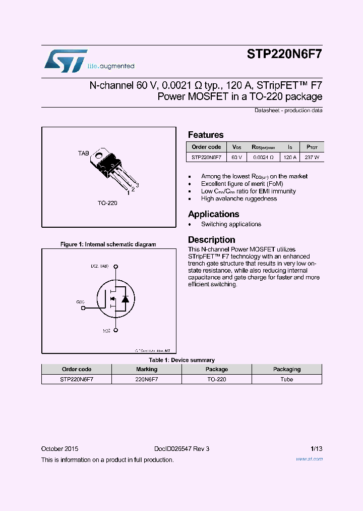 STP220N6F7_8906997.PDF Datasheet