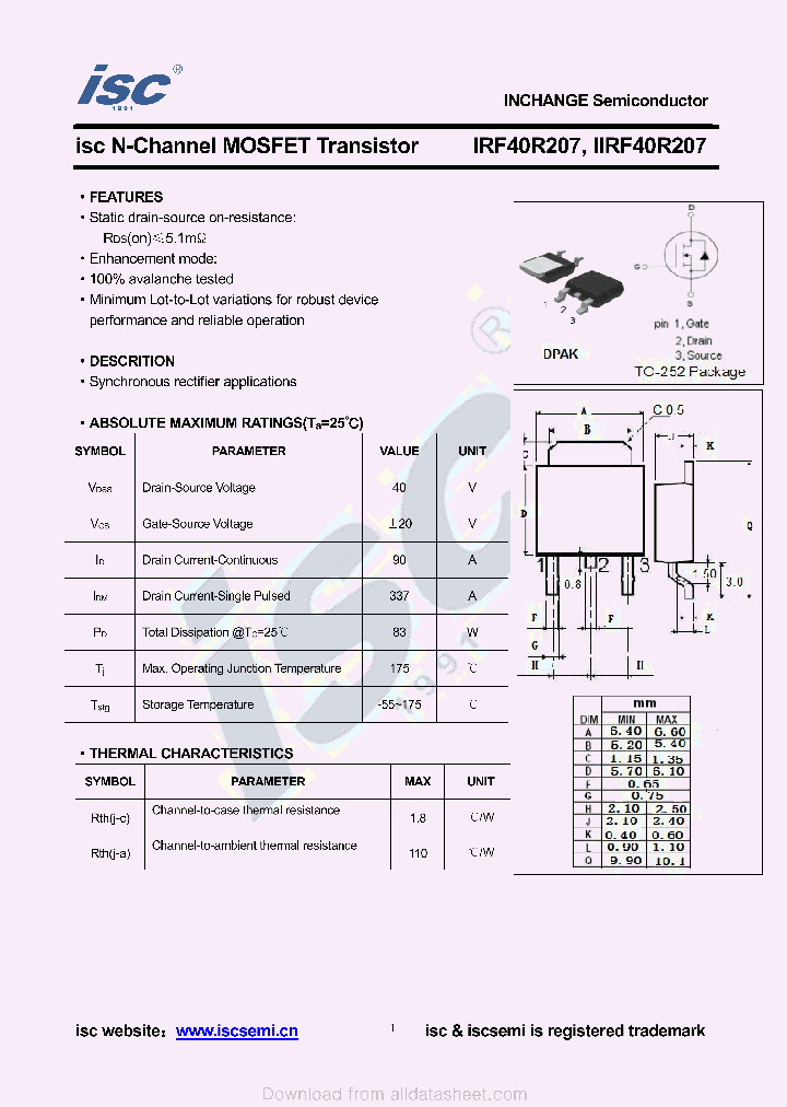 IRF40R207_8911326.PDF Datasheet