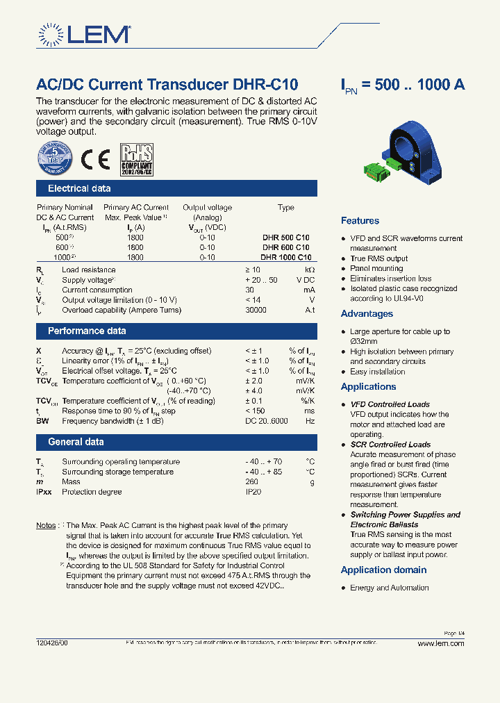 DHR1000C10_8916012.PDF Datasheet