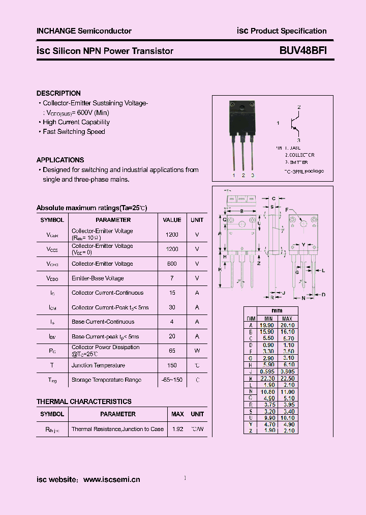 BUV48BFI_8923940.PDF Datasheet