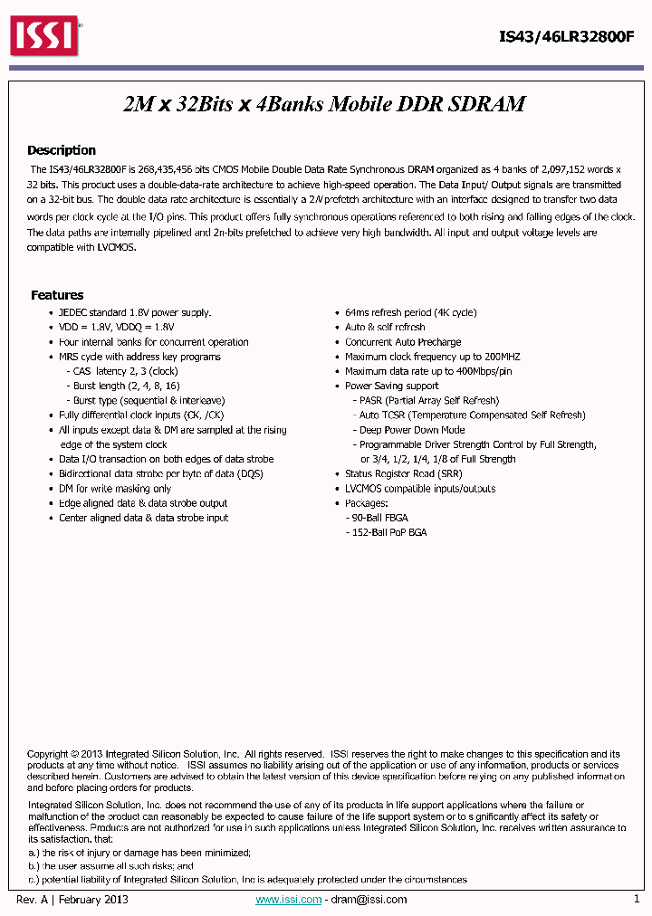 IS46LR32800F_8924448.PDF Datasheet