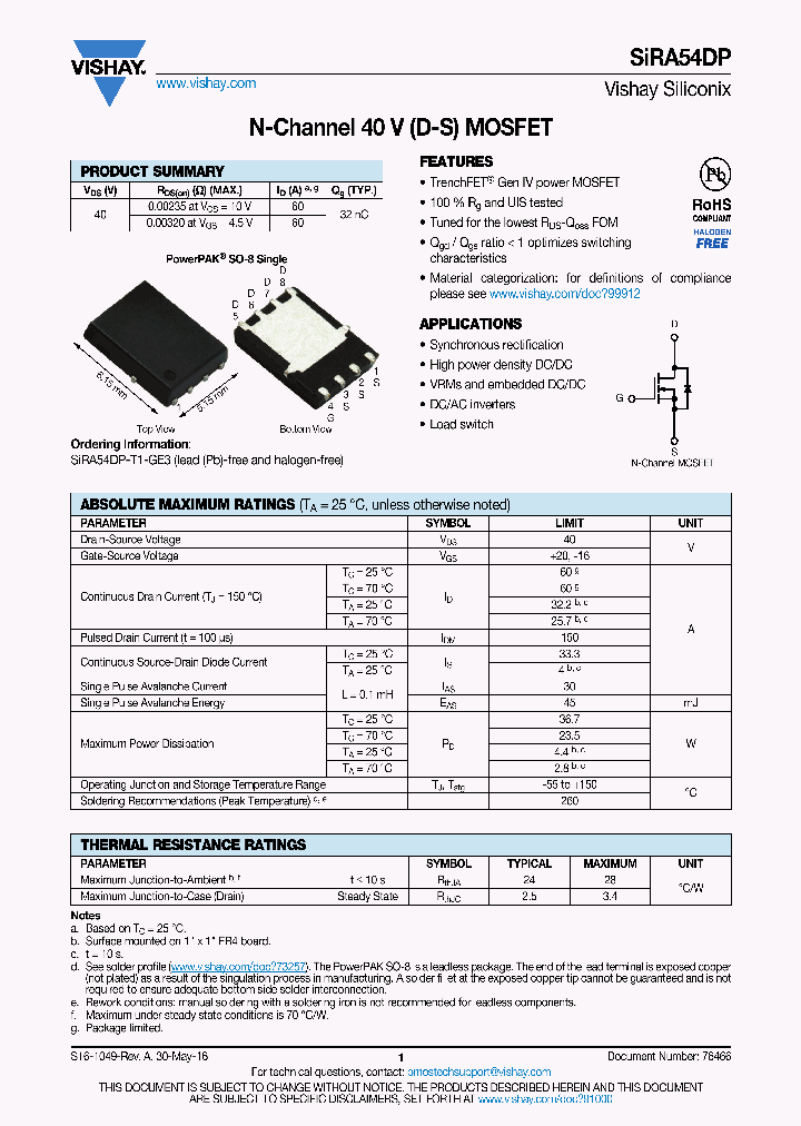 SIRA54DP_8926728.PDF Datasheet