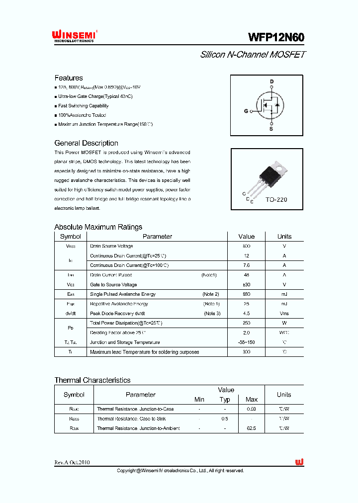 WFP12N60_8929253.PDF Datasheet