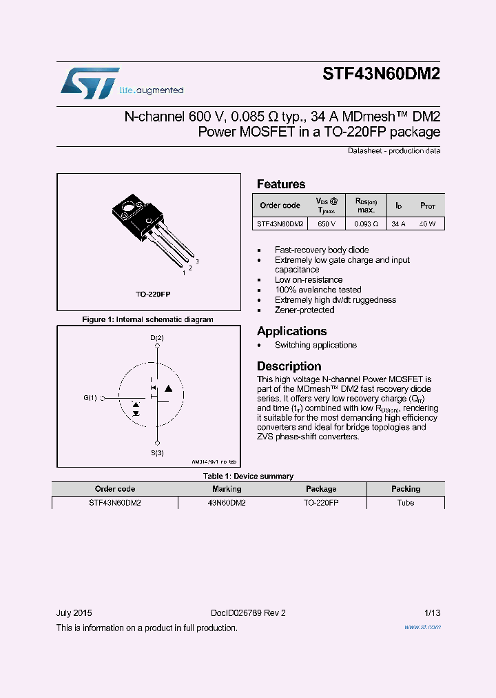 STF43N60DM2_8930503.PDF Datasheet
