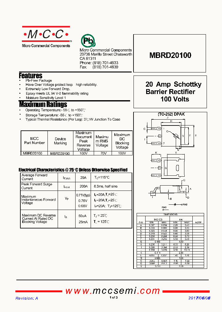 MBRD20100_8932272.PDF Datasheet