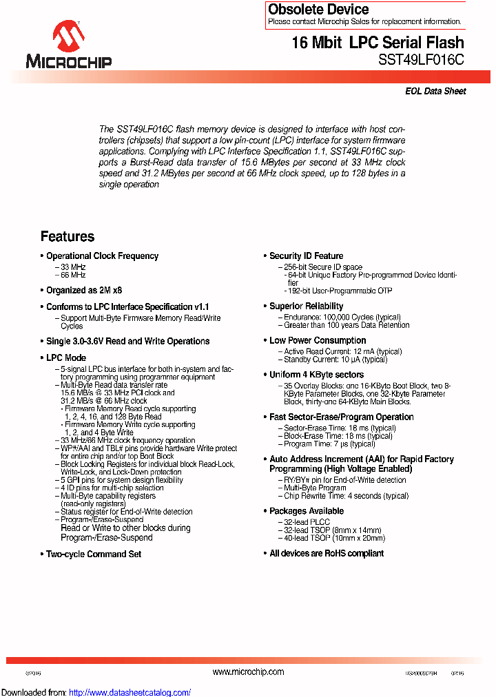 SST49LF016C-33-4C-EIE_8937025.PDF Datasheet